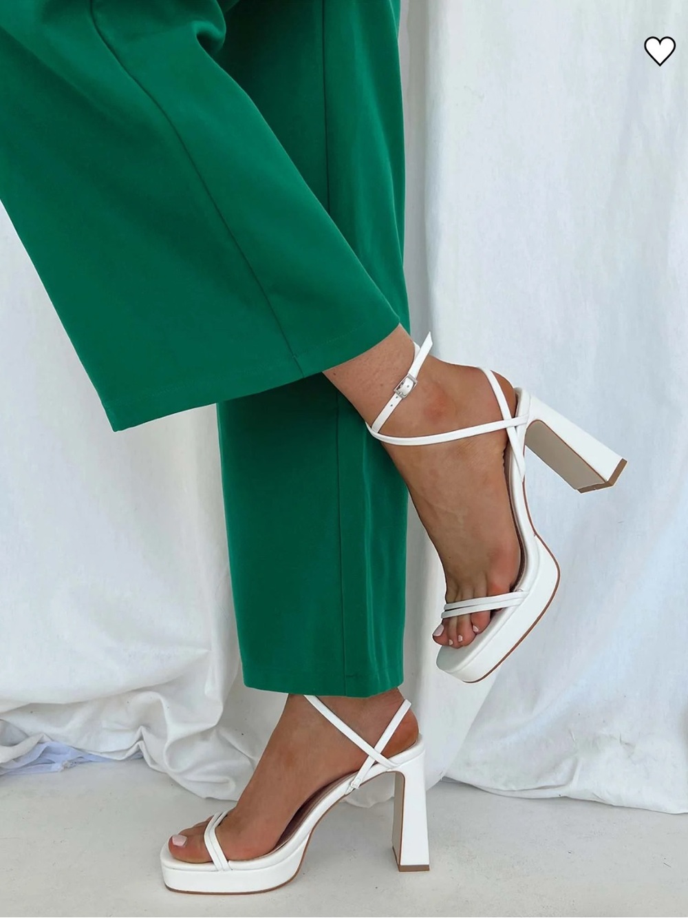 Princess Polly White Strappy Platform Block Heels